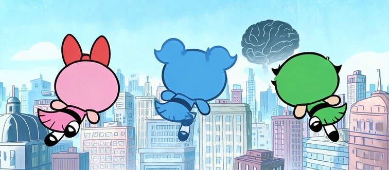 Which bustling metropolis is protected by three super-powered kindergarteners made of sugar, spice, and chemical X?