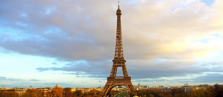 High up in the skyline, this iconic metal lattice tower is the ultimate symbol of its romantic home country. Where is it located?